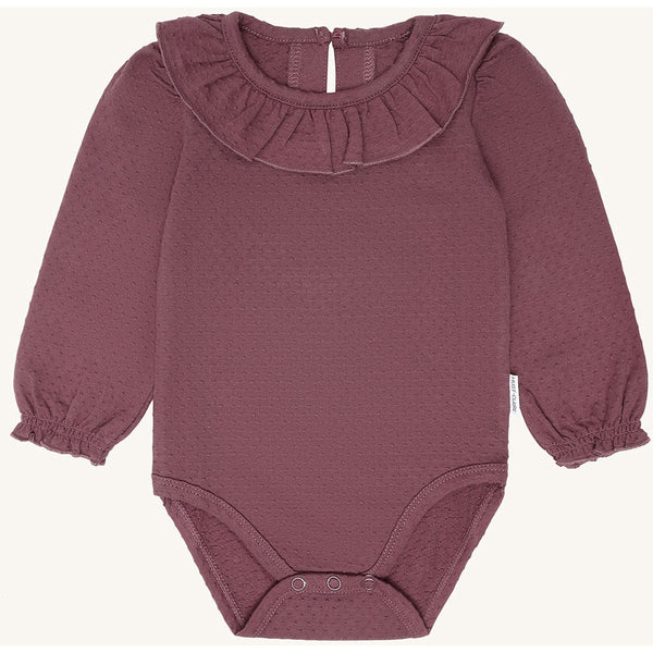 Langarmbody "Britt Frill", Plum (Pflaume) - Hust&Claire