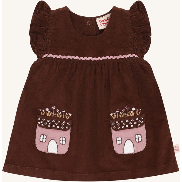 Kinderkleid "Kis Corduroy", Cord, Schokobraun (Soil) - Hust&Claire