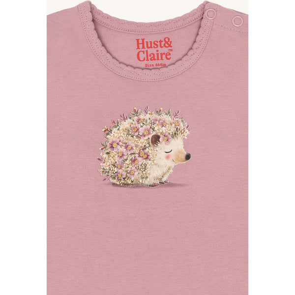 Langarmshirt/Longsleeve für Mädchen "Anna", Fliederfarben mit Igel - Hust&Claire
