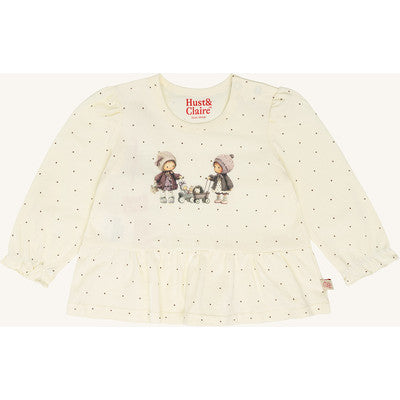 Langarmshirt/Longsleeve für Mädchen "Anna Trolly", Mädchen mit Puppenwagen - Hust&Claire