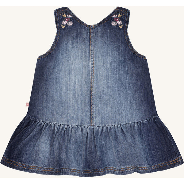 Kinderkleid (Latzrock) "Kis Denim" mit Stickerei - Hust&Claire