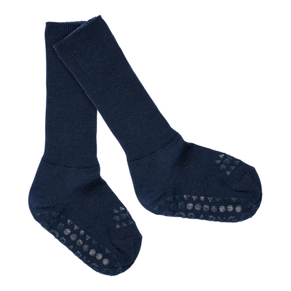Rutschfeste Socken Merinowolle, Midnight Blue - GoBabyGo