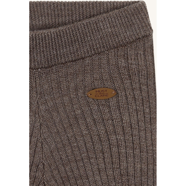 Legging "Lui Wool Rib", Wolle, Braun (Deer Melange) - Hust&Claire