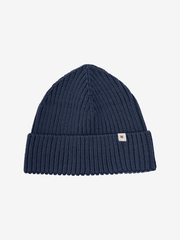 Strickmütze (Beanie), Wolle, Marineblau (Overture) - Huttelihut
