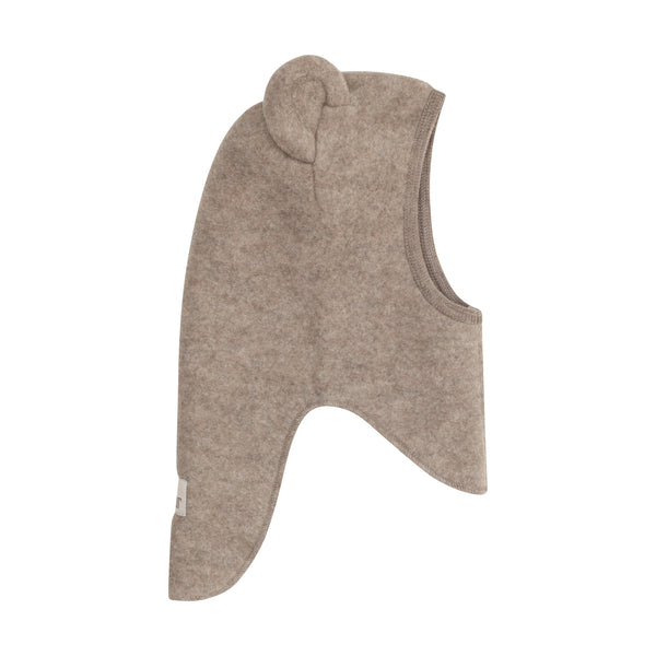 Schlupfmütze mit Öhrchen (Balaclava), Wollfleece, Beige meliert (Savannah Melange) - Huttelihut