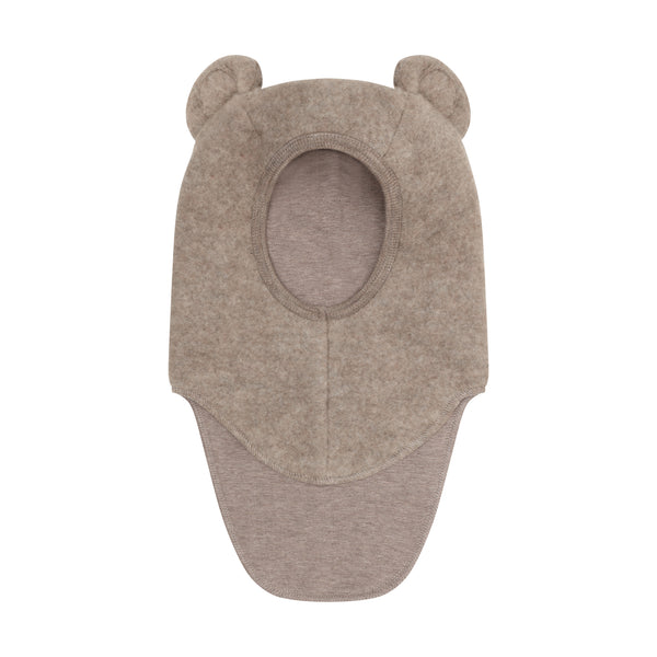 Schlupfmütze mit Öhrchen (Balaclava), Wollfleece, Beige meliert (Savannah Melange) - Huttelihut