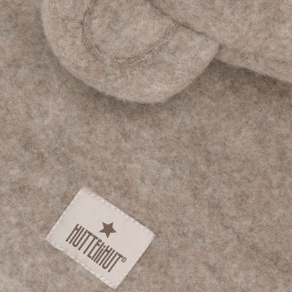 Schlupfmütze mit Öhrchen (Balaclava), Wollfleece, Beige meliert (Savannah Melange) - Huttelihut