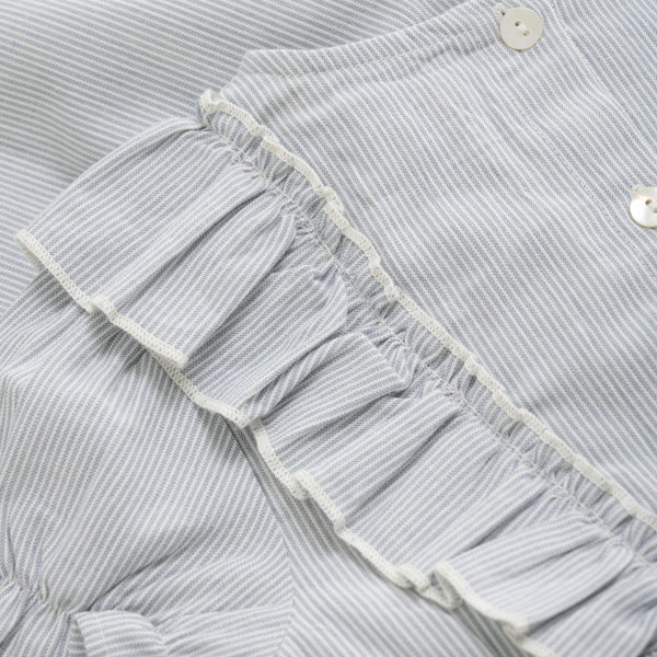 Kleid mit kurzen Ärmeln, Hellblau/Weiß - Huttelihut