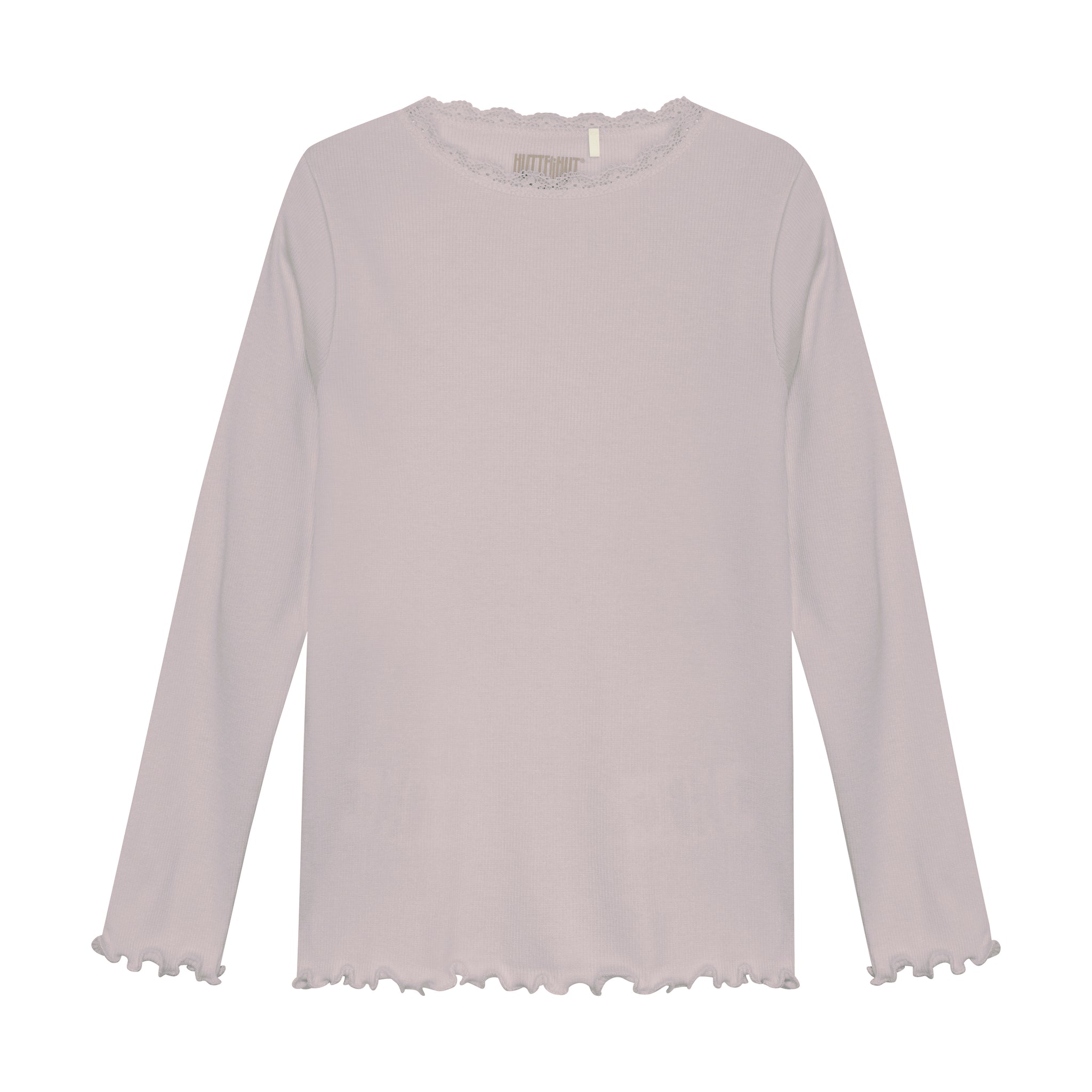 Langarmshirt (Longsleeve) mit Spitze, Tencel/Baumwolle - Huttelihut