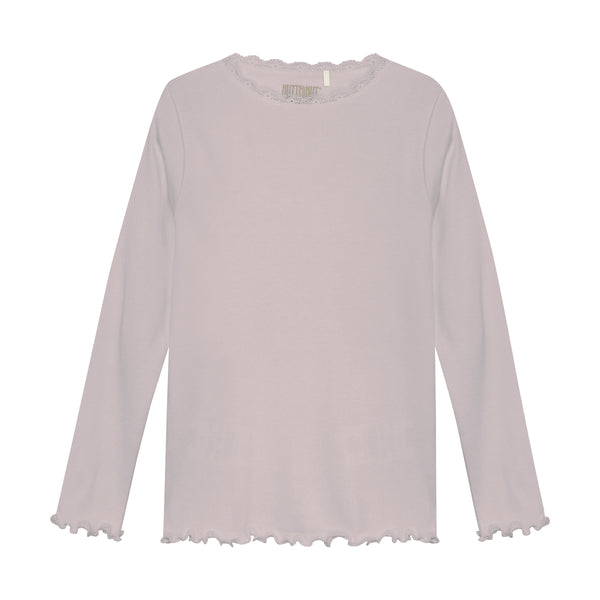 Langarmshirt (Longsleeve) mit Spitze, Tencel/Baumwolle - Huttelihut