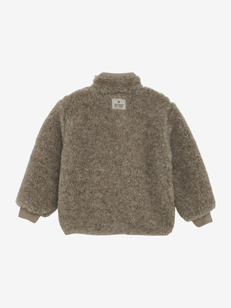 Jacke aus Woll-Teddyplüsch, Camel Melange - Huttelihut