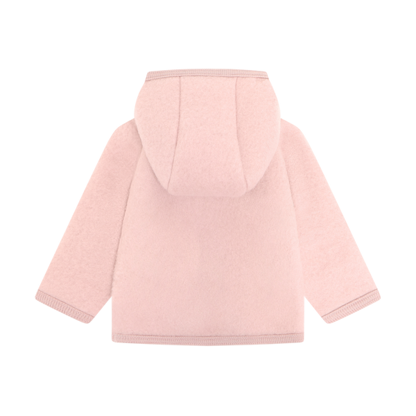 Jacke mit Kapuze, Wollfleece, Rosa (Woodrose) - Huttelihut