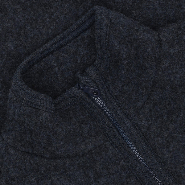 Jacke aus Wollfleece für Kinder, Marineblau meliert (Navy Melange) - Huttelihut