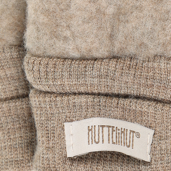 Handschuhe (Fäustlinge), Wollfleece, Beige meliert (Savannah Melange) - Huttelihut