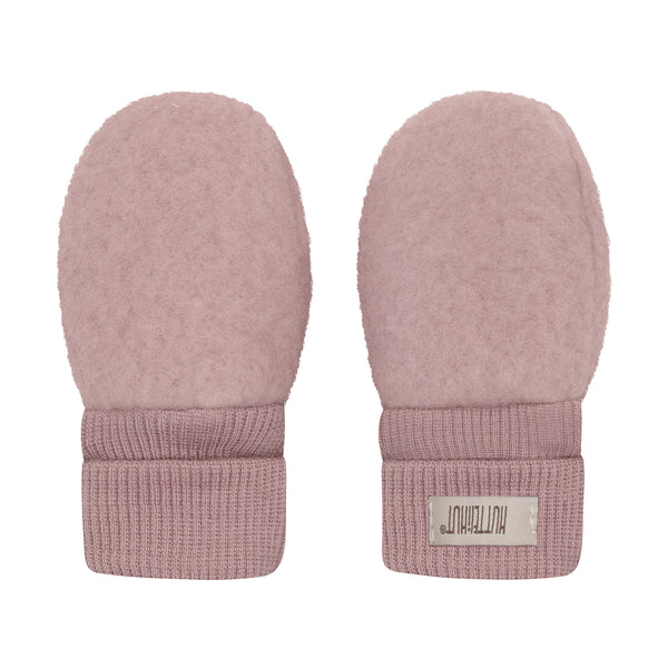 Handschuhe (Fäustlinge), Wollfleece, Rosa (Woodrose) - Huttelihut