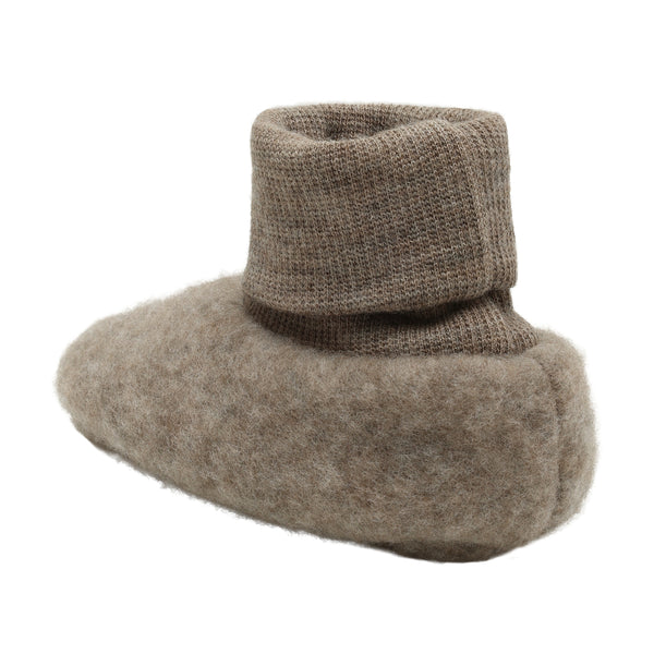 Schühchen (Babyschuhe), Wollfleece, Beige (Savannah Melange) - Huttelihut