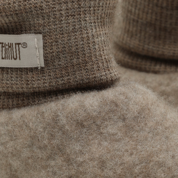 Schühchen (Babyschuhe), Wollfleece, Beige (Savannah Melange) - Huttelihut