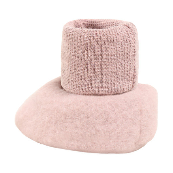 Schühchen (Babyschuhe), Wollfleece, Rosa (Woodrose) - Huttelihut