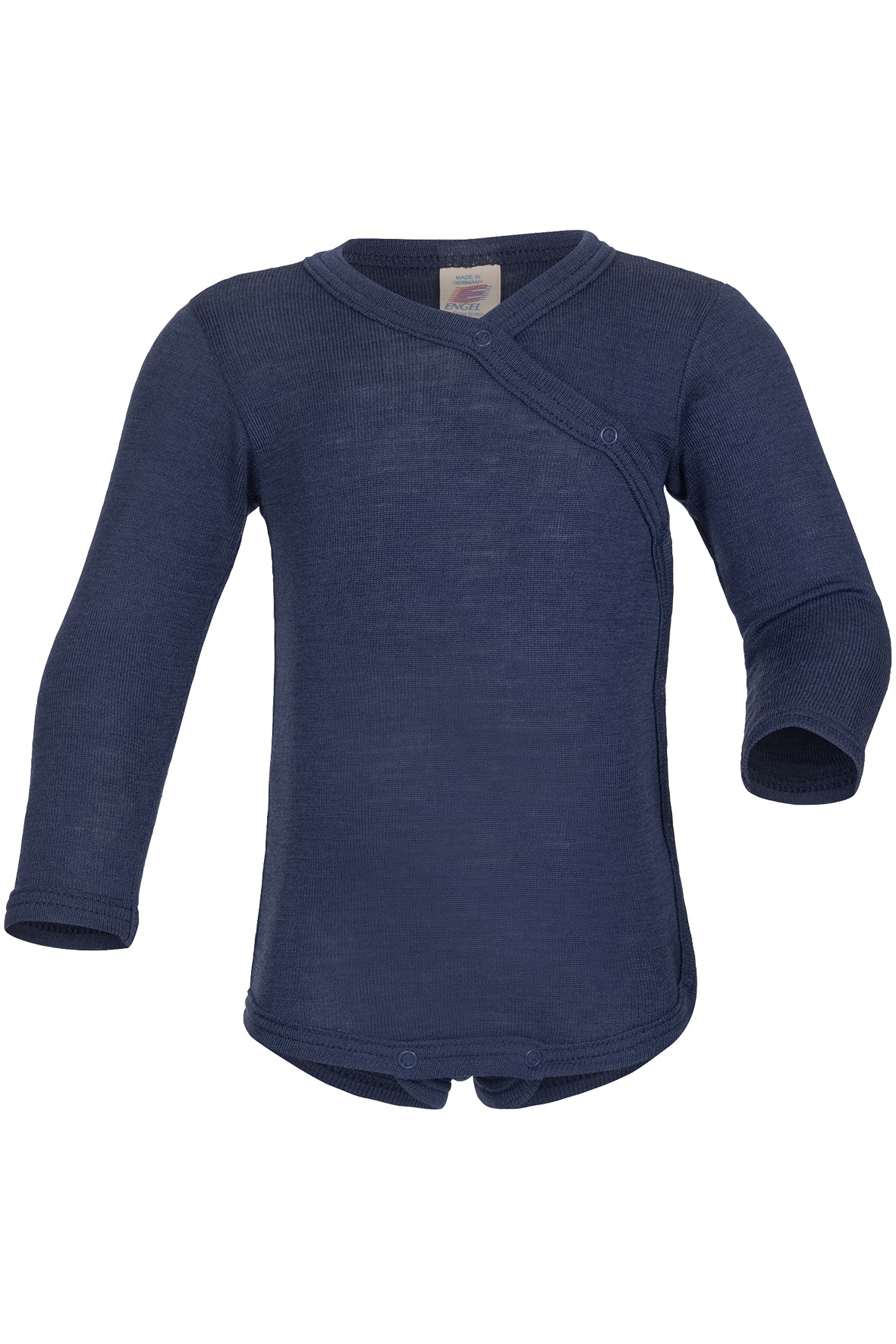 Wickelbody Wolle/Seide, Marineblau - Engel