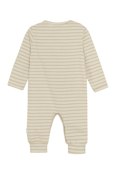 Strampler/Schlafanzug "Nolan", Beige/Natur geringelt - Noppies