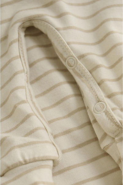 Strampler/Schlafanzug "Nolan", Beige/Natur geringelt - Noppies