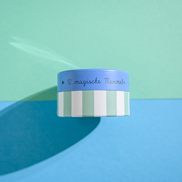 Magische Murmeln, blau – Glow in the Dark, 12 Stück in Geschenkverpackung - Ava&Yves