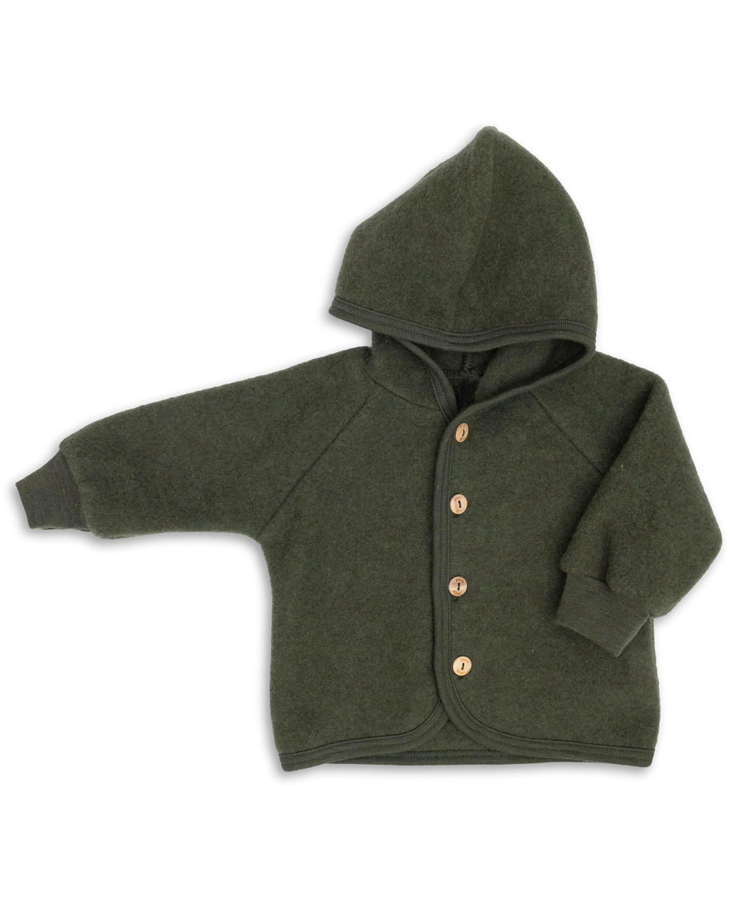 Babyjacke/Kinderjacke aus Wollfleece, Schilf Melange - Engel