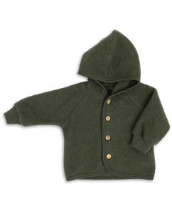 Babyjacke/Kinderjacke aus Wollfleece, Schilf Melange - Engel