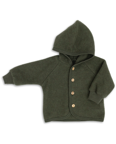 Babyjacke/Kinderjacke aus Wollfleece, Schilf Melange - Engel