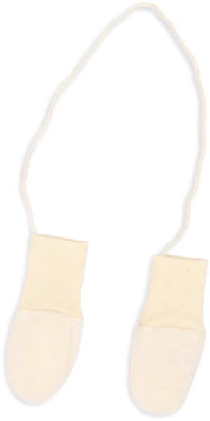 Baby-Handschuhe (Fäustlinge) aus Wollfleece, Natur - Engel