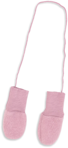 Baby-Handschuhe (Fäustlinge) aus Wollfleece, Rosenholz Melange (Rosa) - Engel