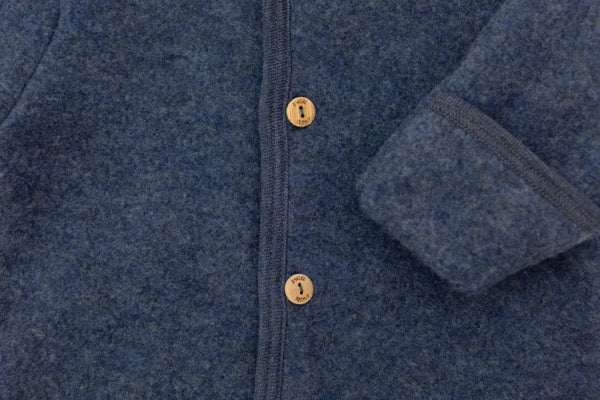 Overall aus Wollfleece, Blau Melange - Engel