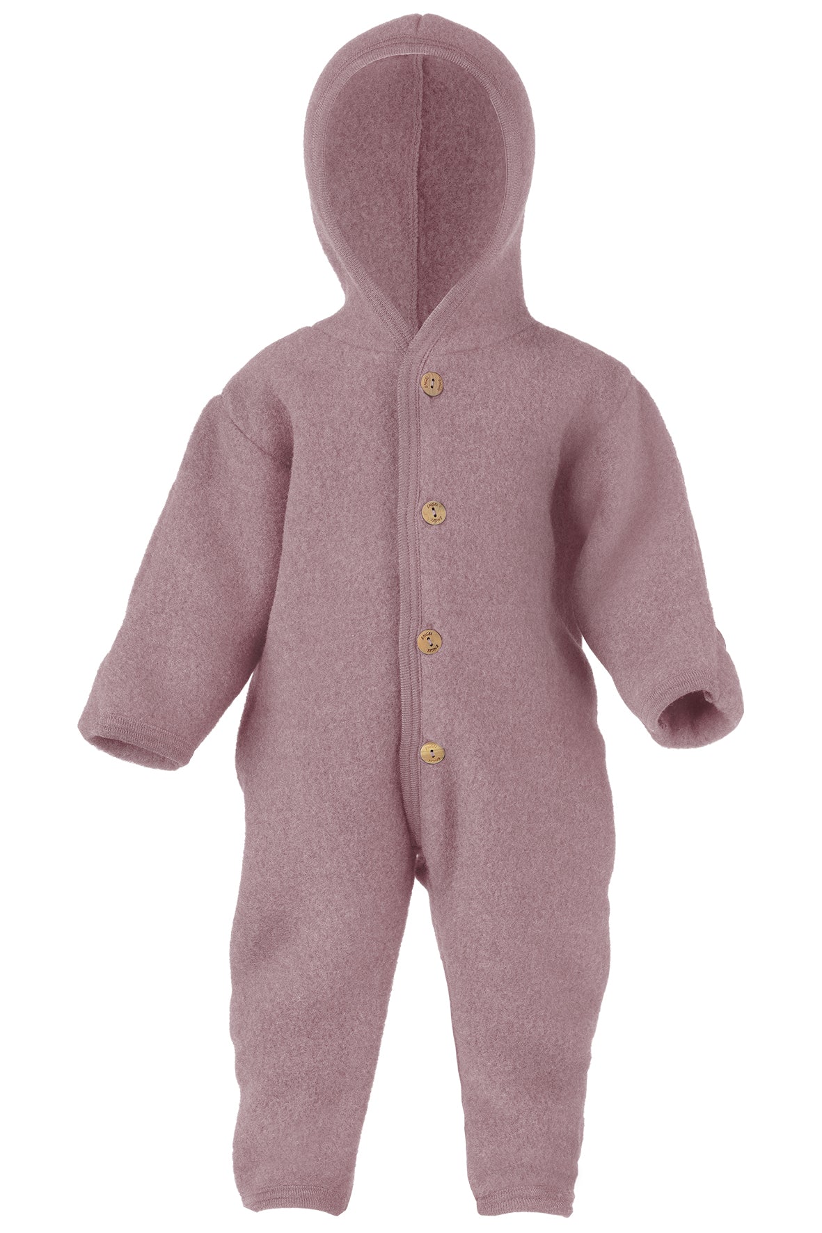 Overall aus Wollfleece, Rosenholz Melange (Rosa)- Engel