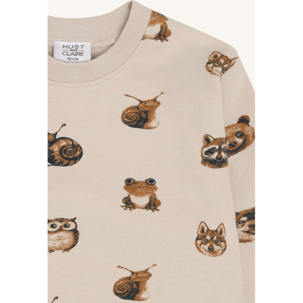 Langarmshirt/Longsleeve "Forest Heads" mit Waldtier-Print - Hust&Claire