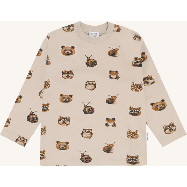 Langarmshirt/Longsleeve "Forest Heads" mit Waldtier-Print - Hust&Claire