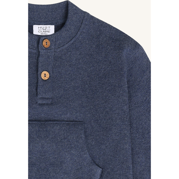 Langarmshirt "Sigurt Fine Knit",  Vintage Indigo (Indigo-Blau) - Hust&Claire