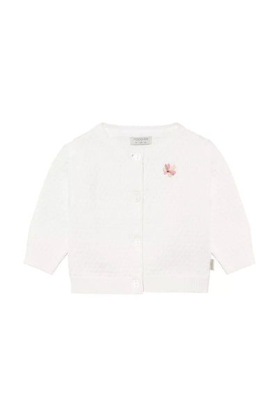 Strickjacke "Egret" mit kleiner Blumen-Stickerei - Noppies