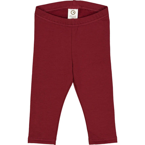 Warme Sweat-Legging (Cozy Me Sweat Leggings Baby), Cabernet-Rot - Müsli by Green Cotton