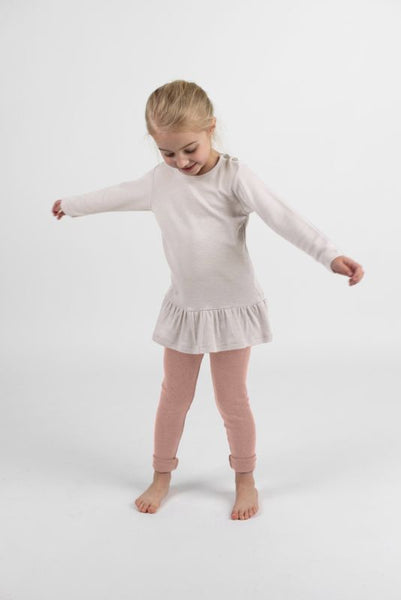 Kinder-Legging aus Wolle/Seide, Dusty Rose - Engel