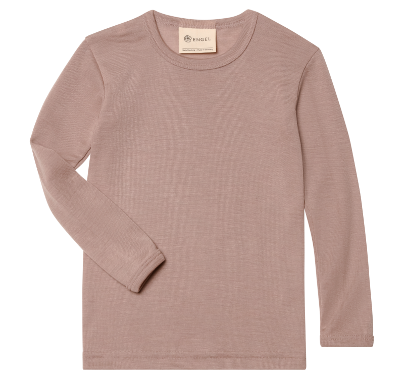Langarmshirt/Unterhemd Wolle/Seide, Dusty Rose - Engel