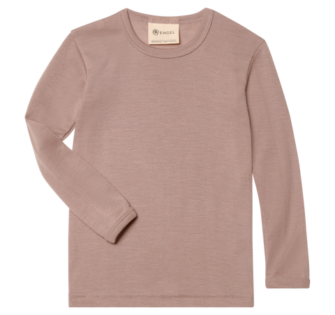 Langarmshirt/Unterhemd Wolle/Seide, Dusty Rose - Engel