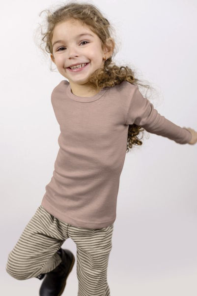 Langarmshirt/Unterhemd Wolle/Seide, Dusty Rose - Engel