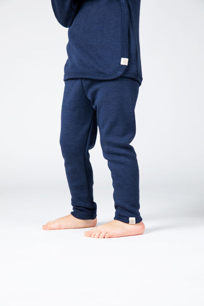 Baby-Legging aus Wolle/Seide (stabiler Interlock), Marine - Engel