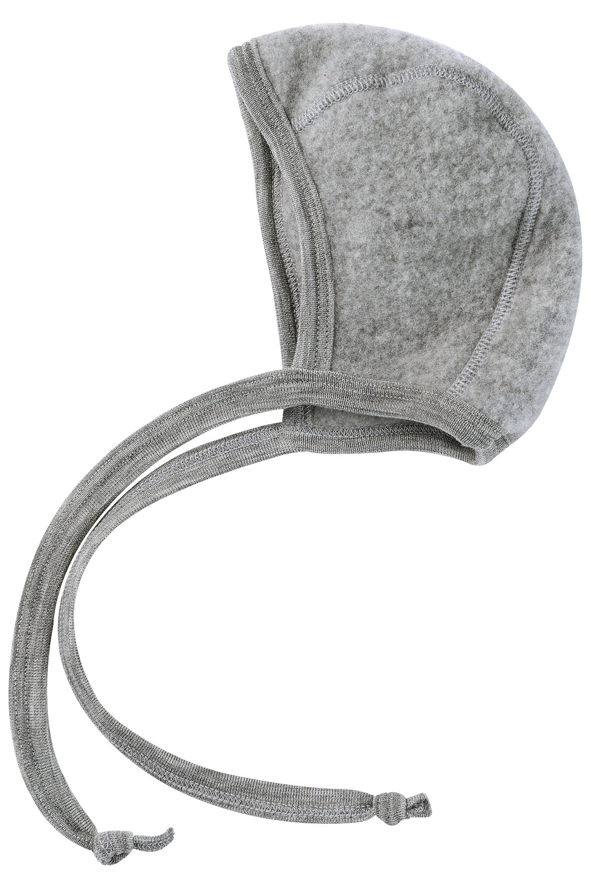 Babymütze aus Wollfleece, Hellgrau Melange - Engel