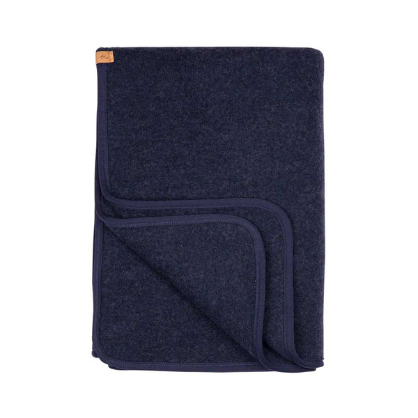Babydecke, Wollfleece mit Baumwolle, Marine - Pure Pure by Bauer