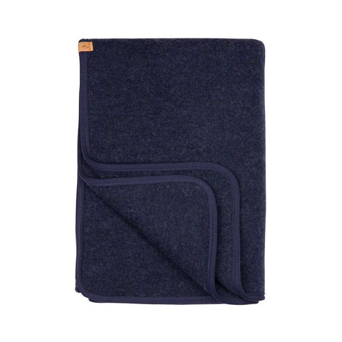 Babydecke, Wollfleece mit Baumwolle, Marine - Pure Pure by Bauer