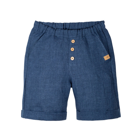 Kurze Hose (Shorts) aus Leinen, Steel Blue - Pure Pure by Bauer