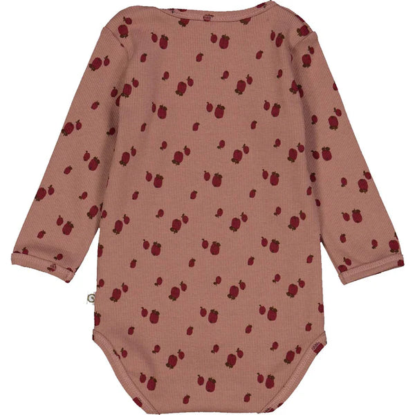 Langarm-Body (Apple l/s Body) mit Apfel-Print - Müsli by Green Cotton