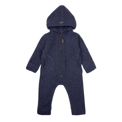 Baby-Overall aus Wolle/Baumwolle (Fleece), Marine - Pure Pure by Bauer