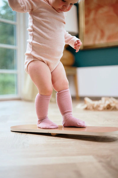 Rutschfeste Socken Merinowolle, Rose Blush (Flieder) - GoBabyGo